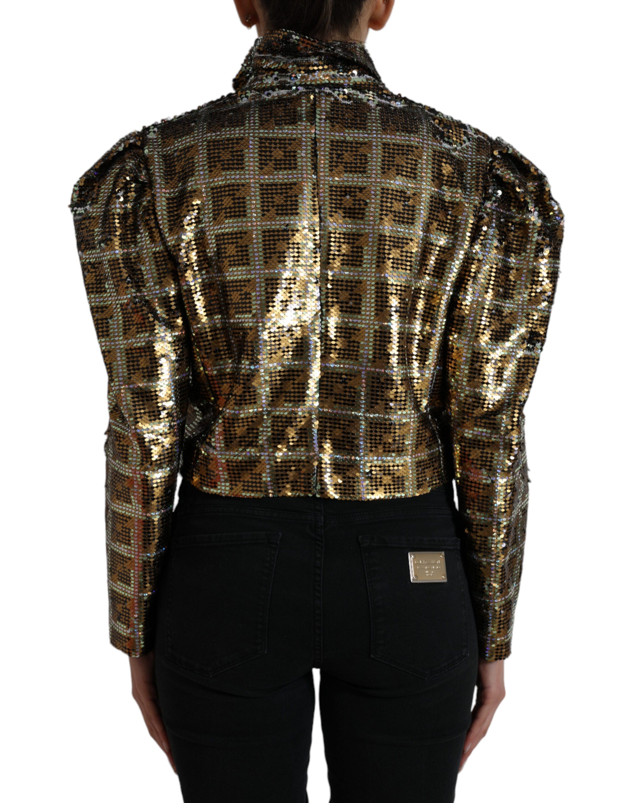 Dolce & Gabbana Multicolor Sequined Cropped Jacket