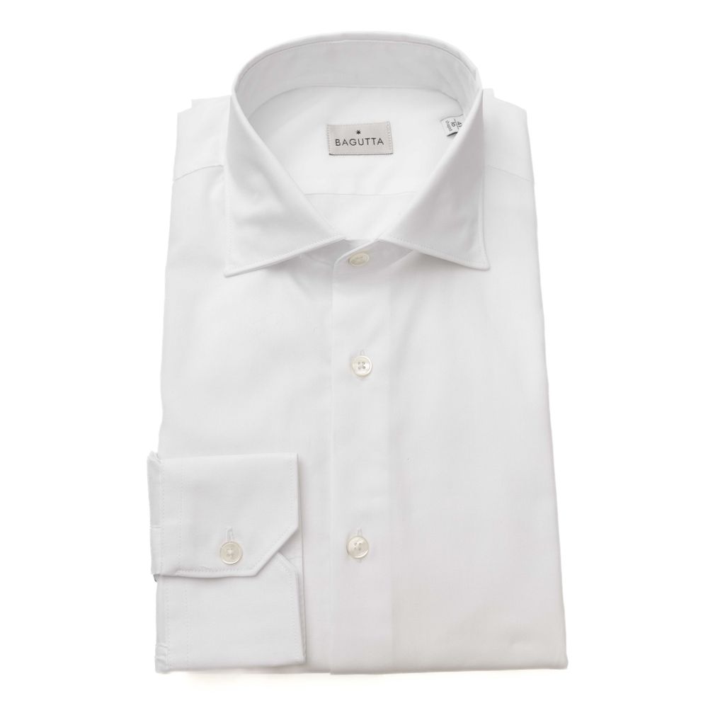 Bagutta White Cotton Men's Shirt