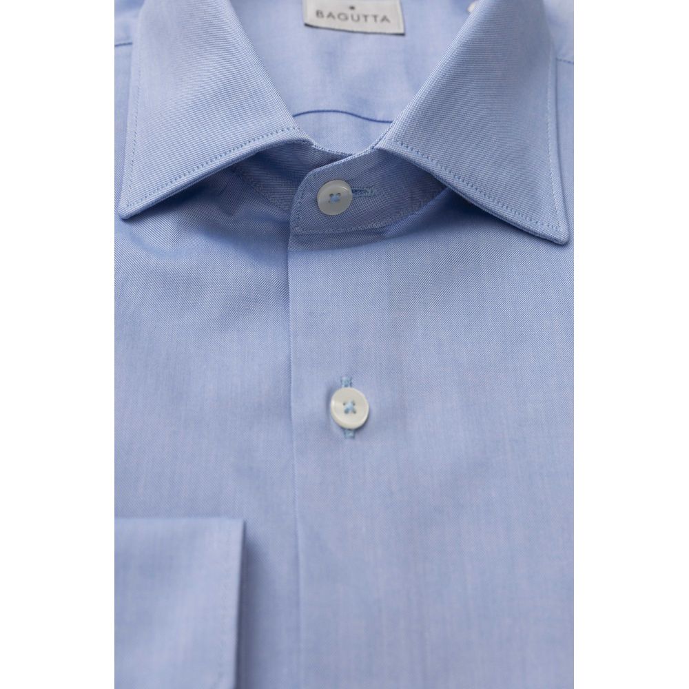 Bagutta Light Blue Cotton Men Shirt