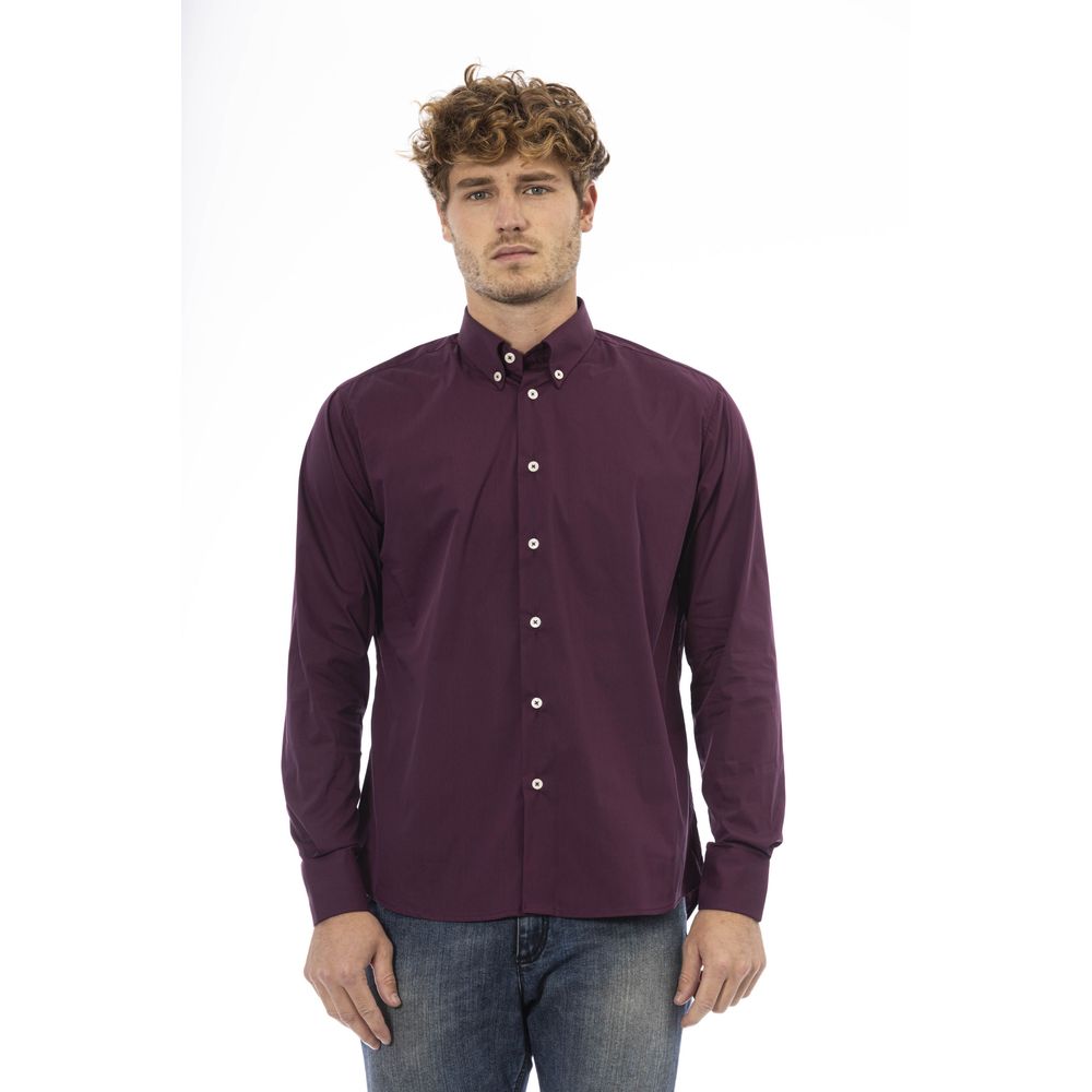 Πουκάμισο Baldinini Trend Burgundy Cotton Blend Button-Down