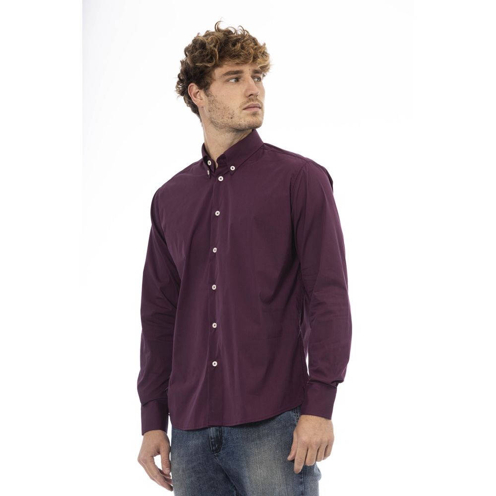 Πουκάμισο Baldinini Trend Burgundy Cotton Blend Button-Down