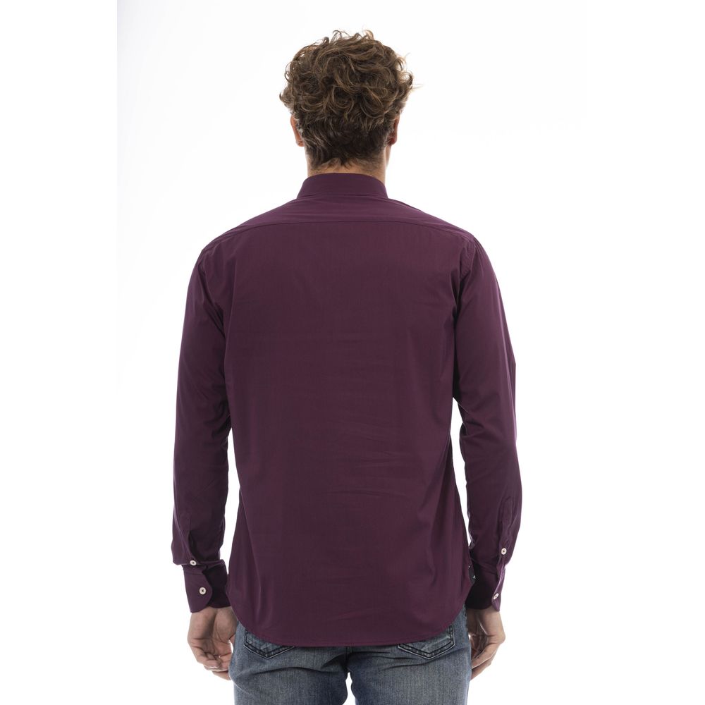 Πουκάμισο Baldinini Trend Burgundy Cotton Blend Button-Down