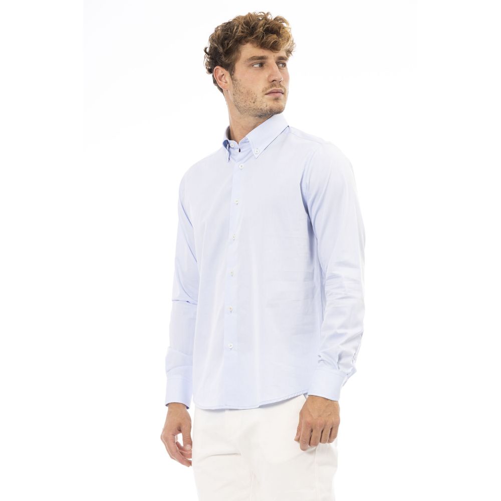 Baldinini Trend Light Blue Cotton Men Shirt