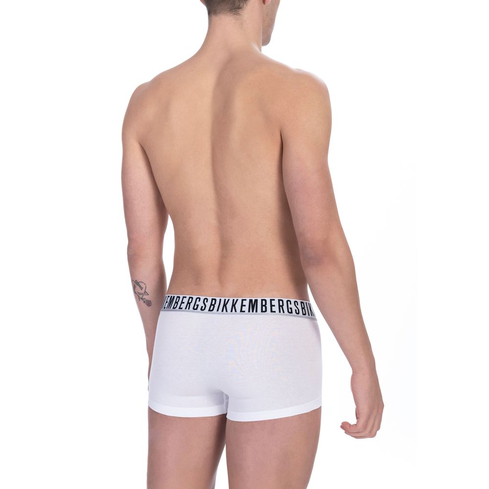 Bikkembergs White Cotton Men's Trunk Underwear