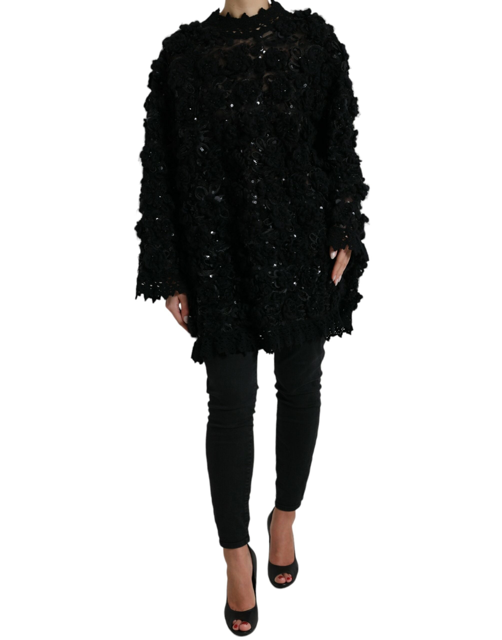 Dolce &amp; Gabbana Sequin Embelled Black Pullover