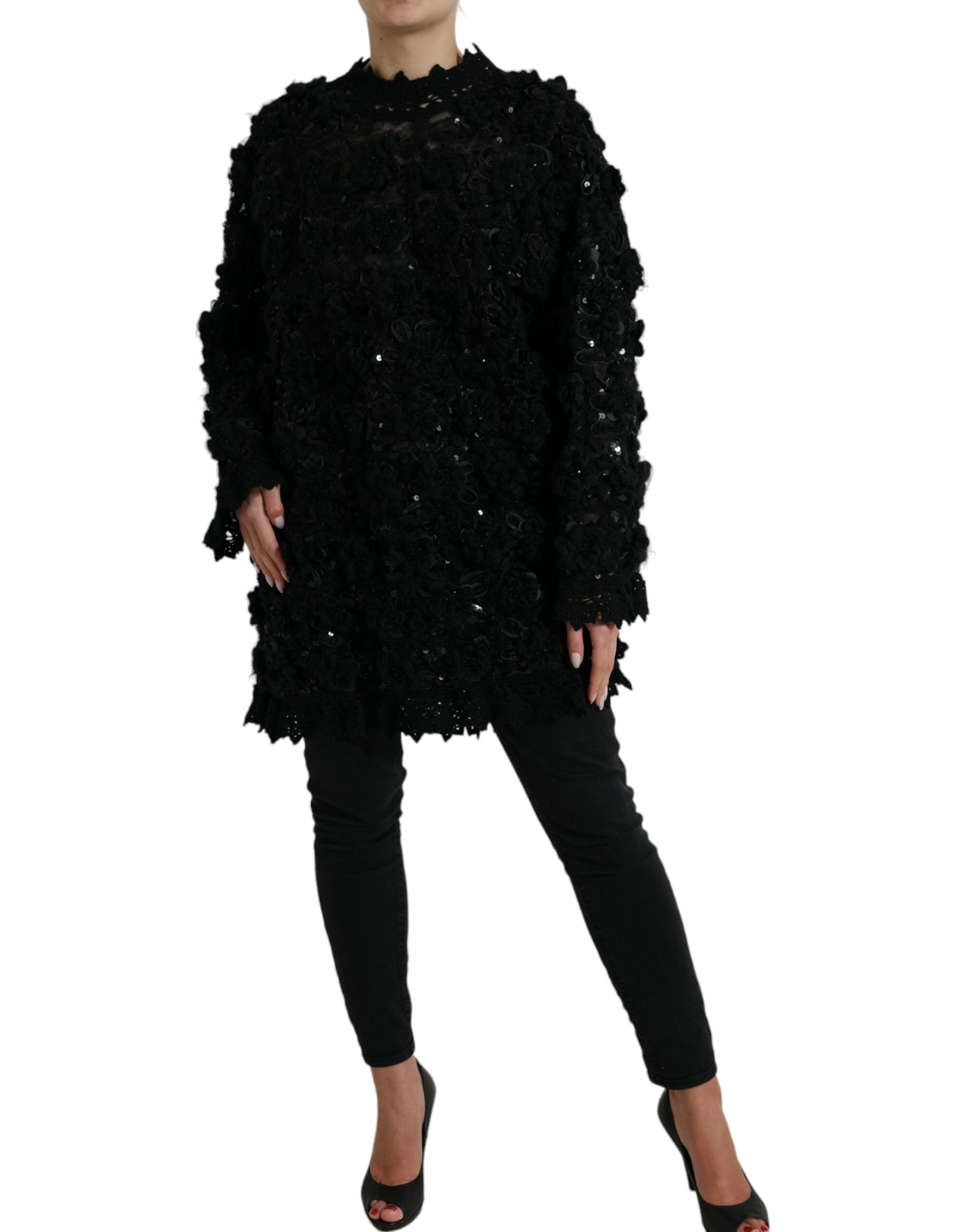 Dolce &amp; Gabbana Sequin Embelled Black Pullover