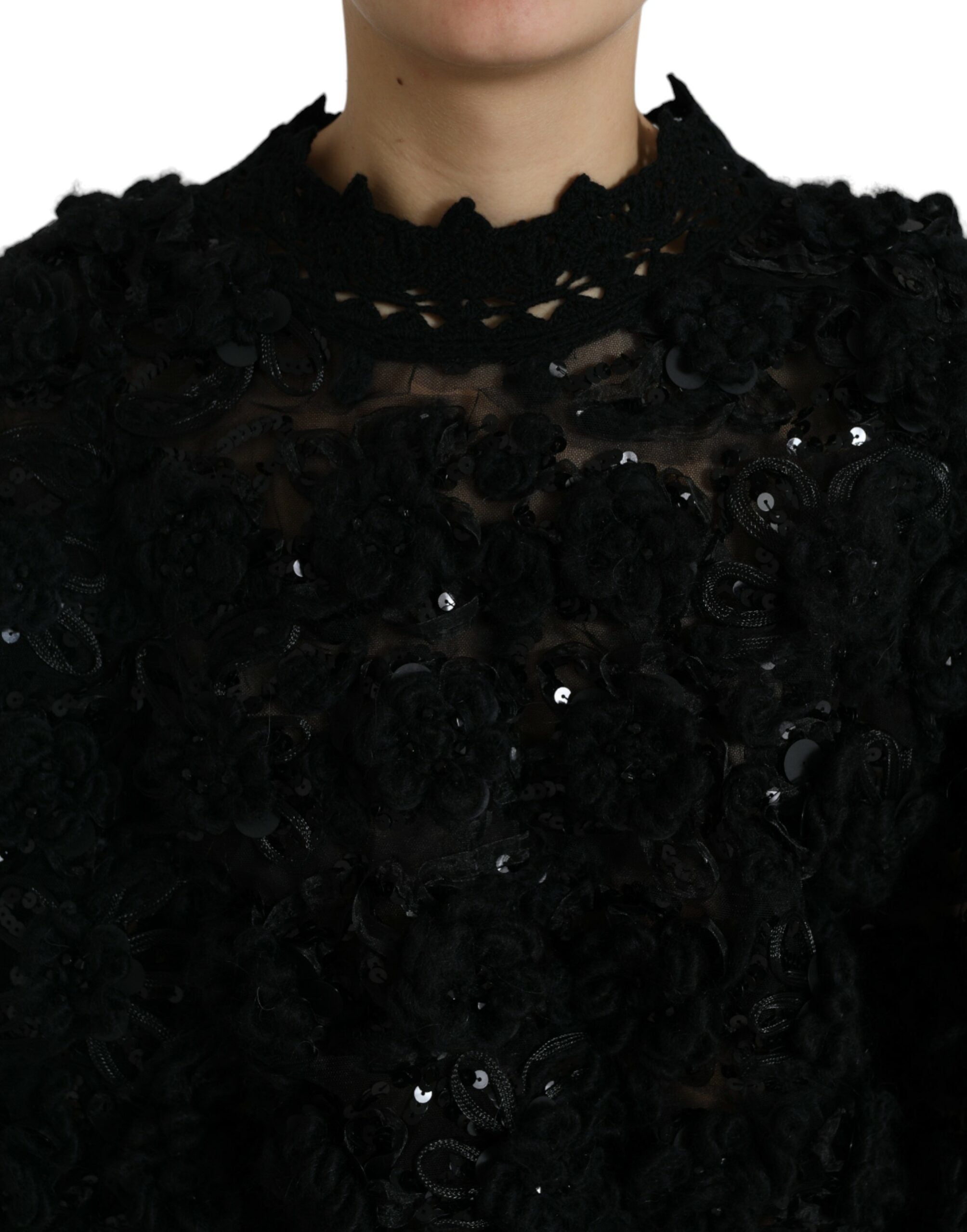 Dolce &amp; Gabbana Sequin Embelled Black Pullover