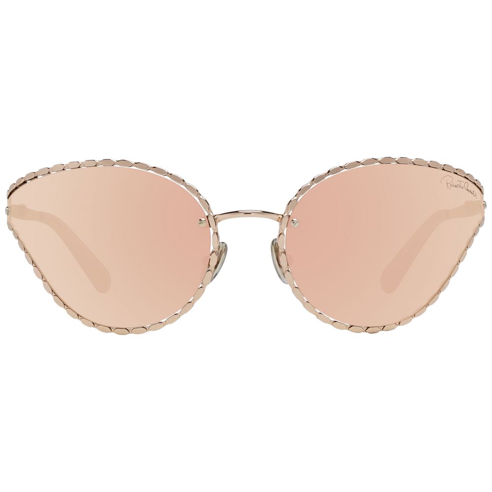 Roberto Cavalli Rose Gold Oval Mirrored Sunglasses