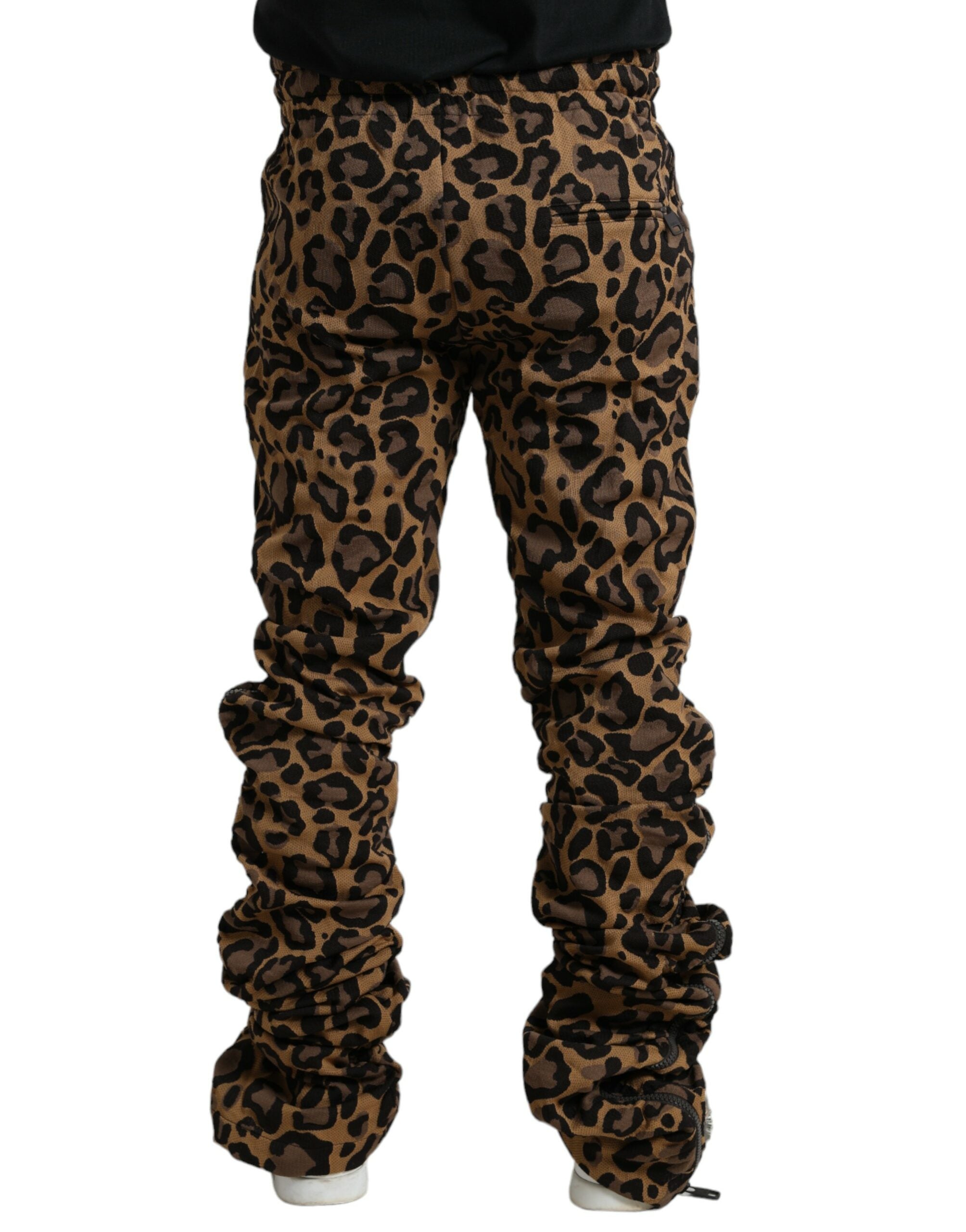 Dolce &amp; Gabbana Chic Leopard Print Jogger Παντελόνι