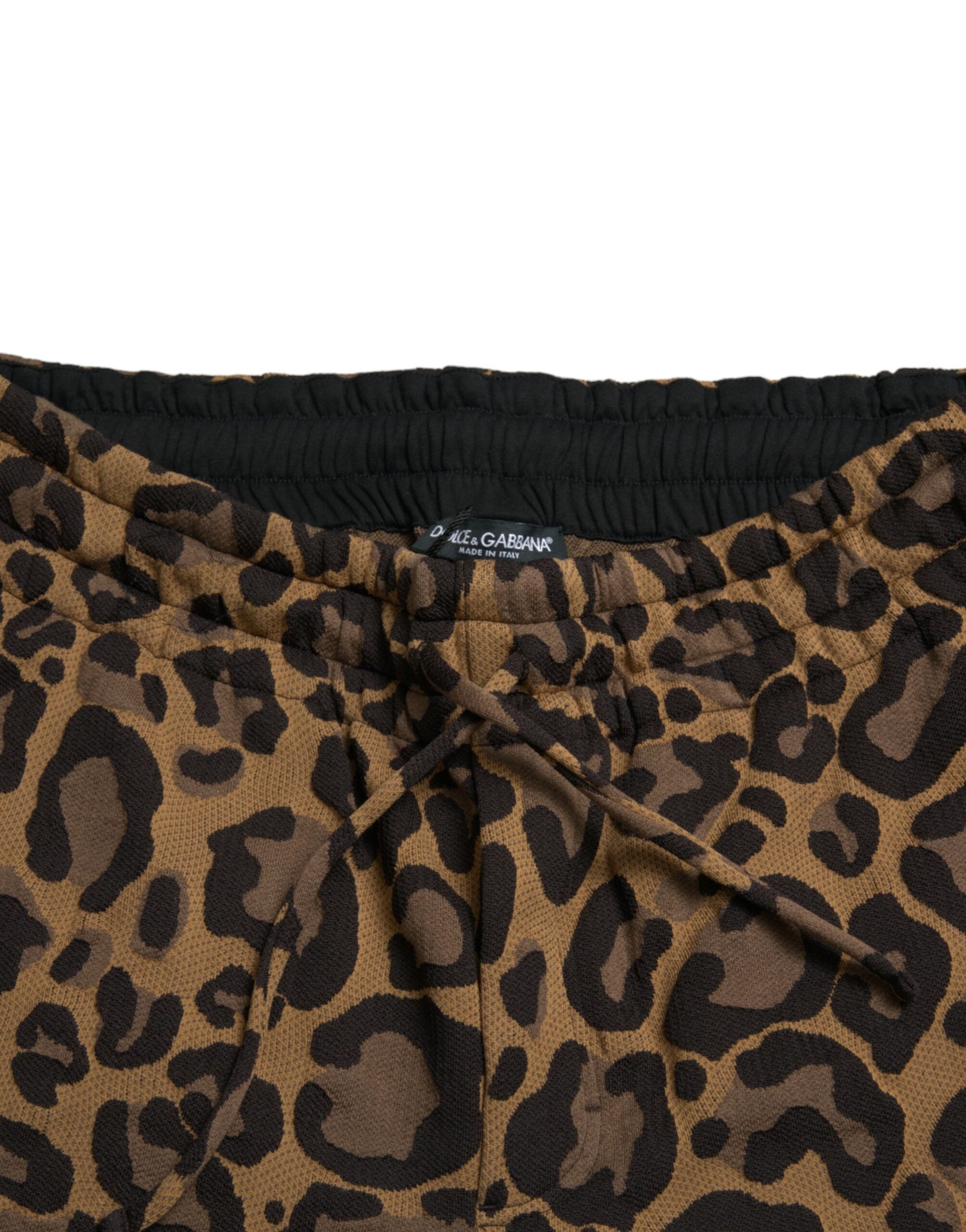 Dolce &amp; Gabbana Chic Leopard Print Jogger Παντελόνι