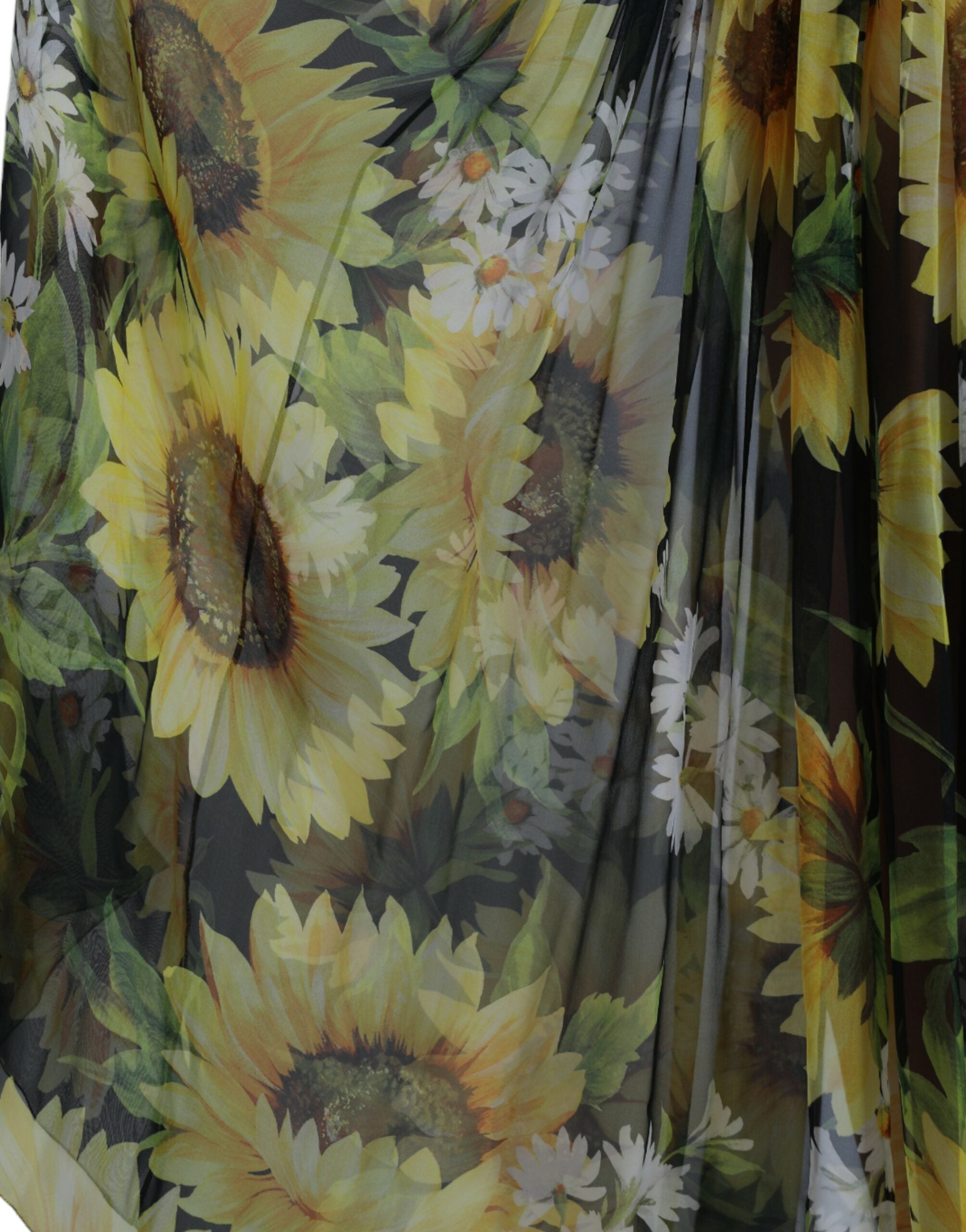 Dolce & Gabbana Elegant Sunflower Silk Maxi Dress