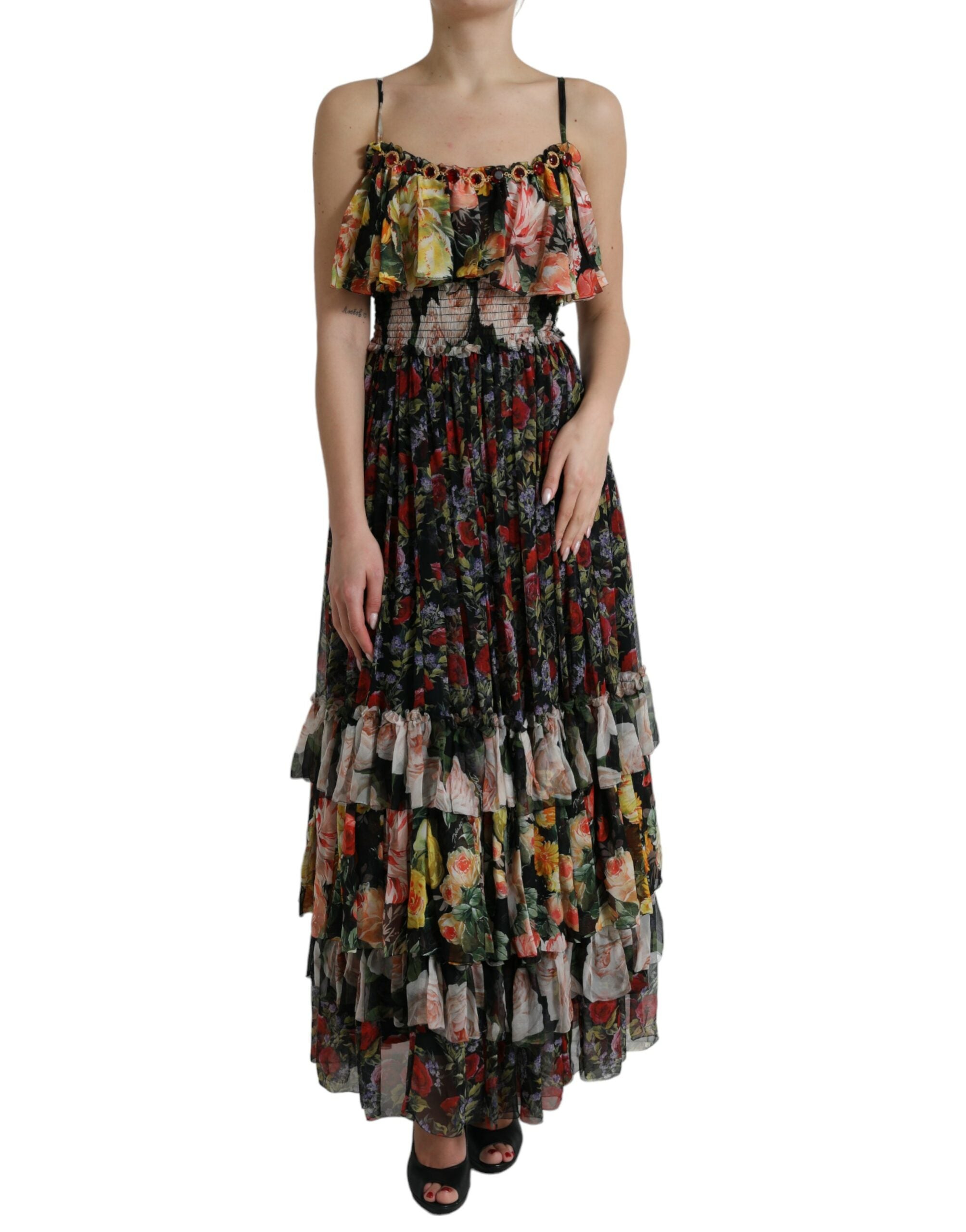 Φόρεμα Dolce &amp; Gabbana Vibrant Silk Floral Maxi