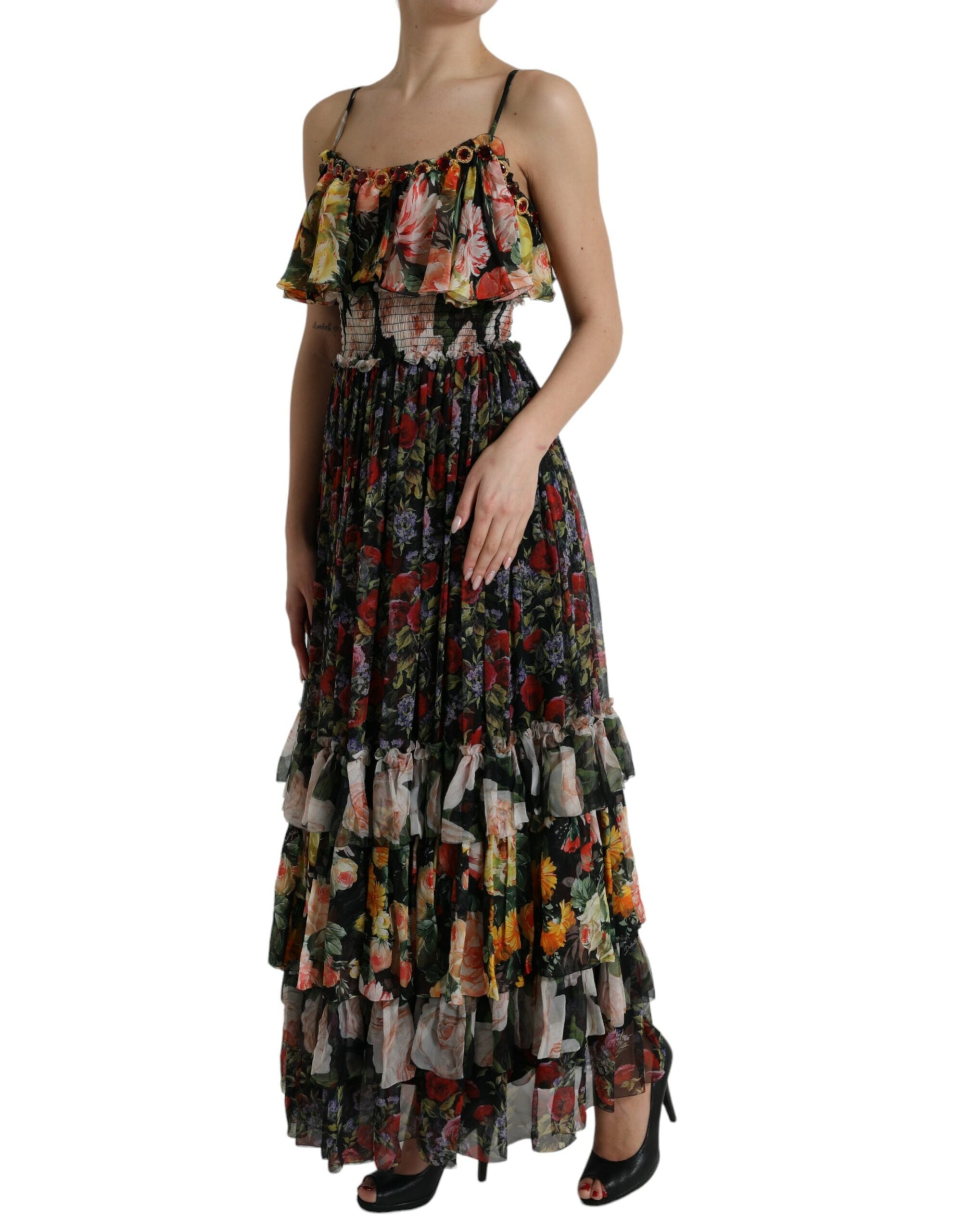 Φόρεμα Dolce &amp; Gabbana Vibrant Silk Floral Maxi