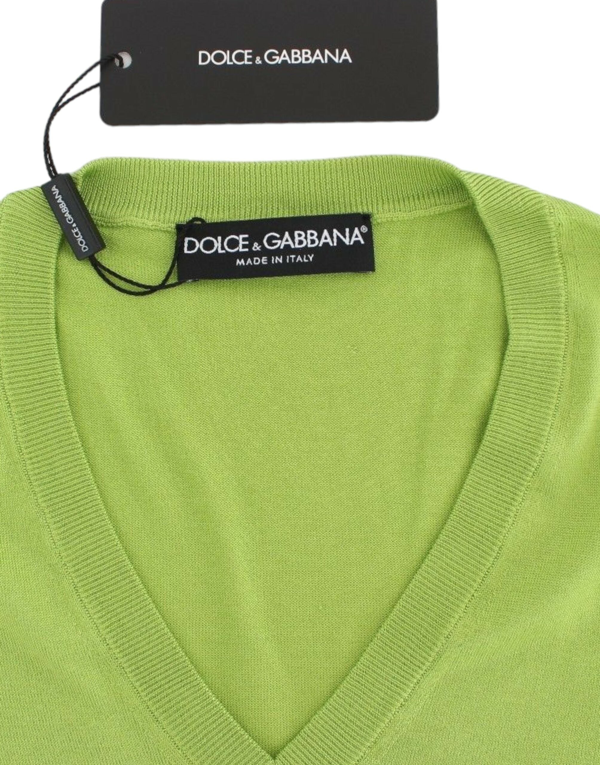 Πουλόβερ με λαιμόκοψη με λαιμόκοψη Dolce &amp; Gabbana Emerald Green Wool