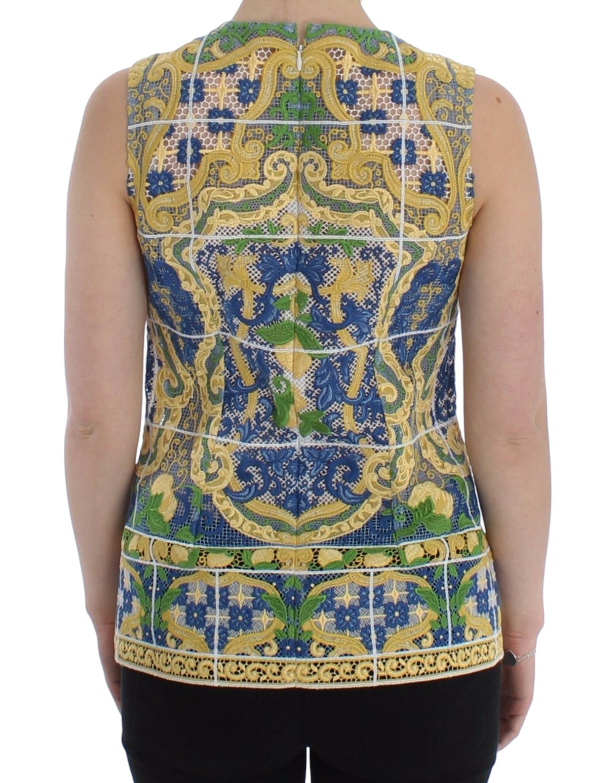 Dolce &amp; Gabbana Majolica Κεντημένη Αμάνικη Κομψότητα