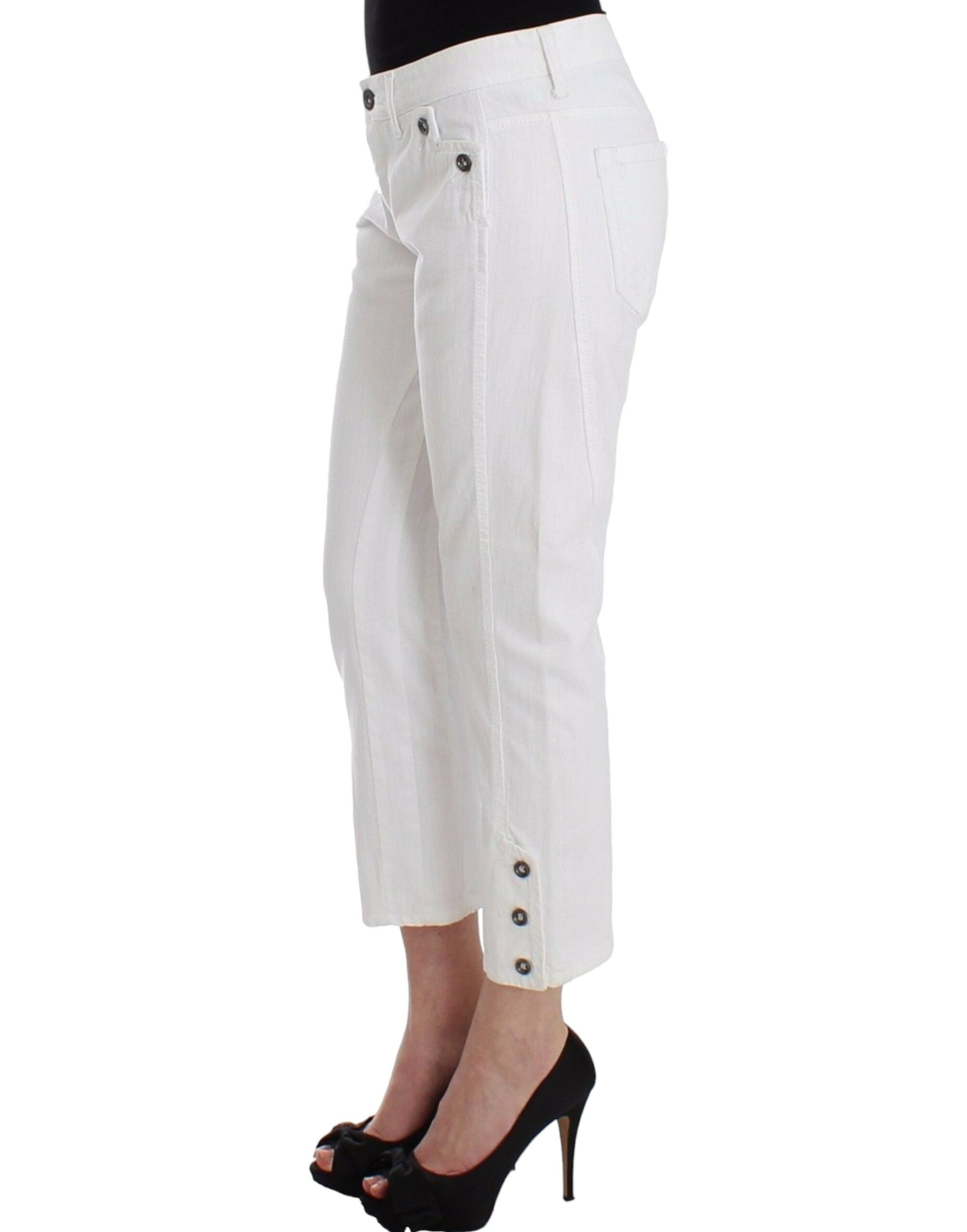 Ermanno Scervino Chic White Cropped Jeans για σοφιστικέ στυλ