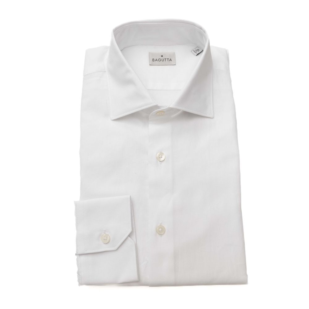 Bagutta White Cotton Men Shirt