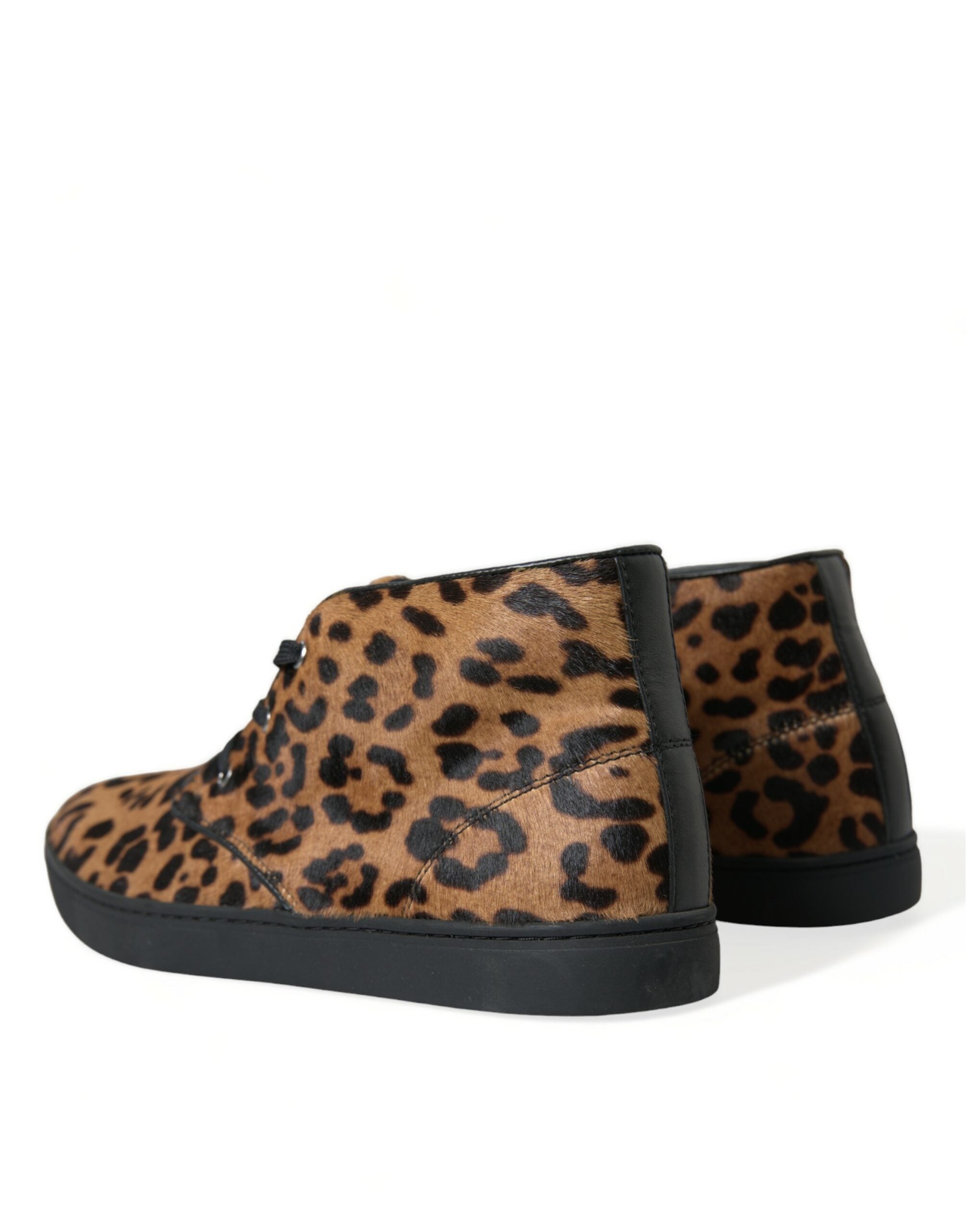 Dolce & Gabbana Elegant Leopard Print Mid-Top Sneakers