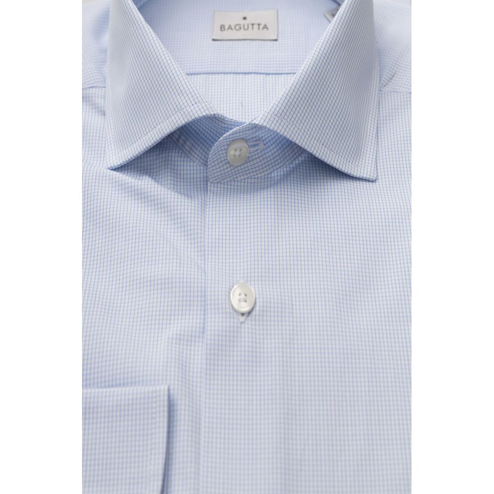 Bagutta Light Blue Cotton Men Shirt