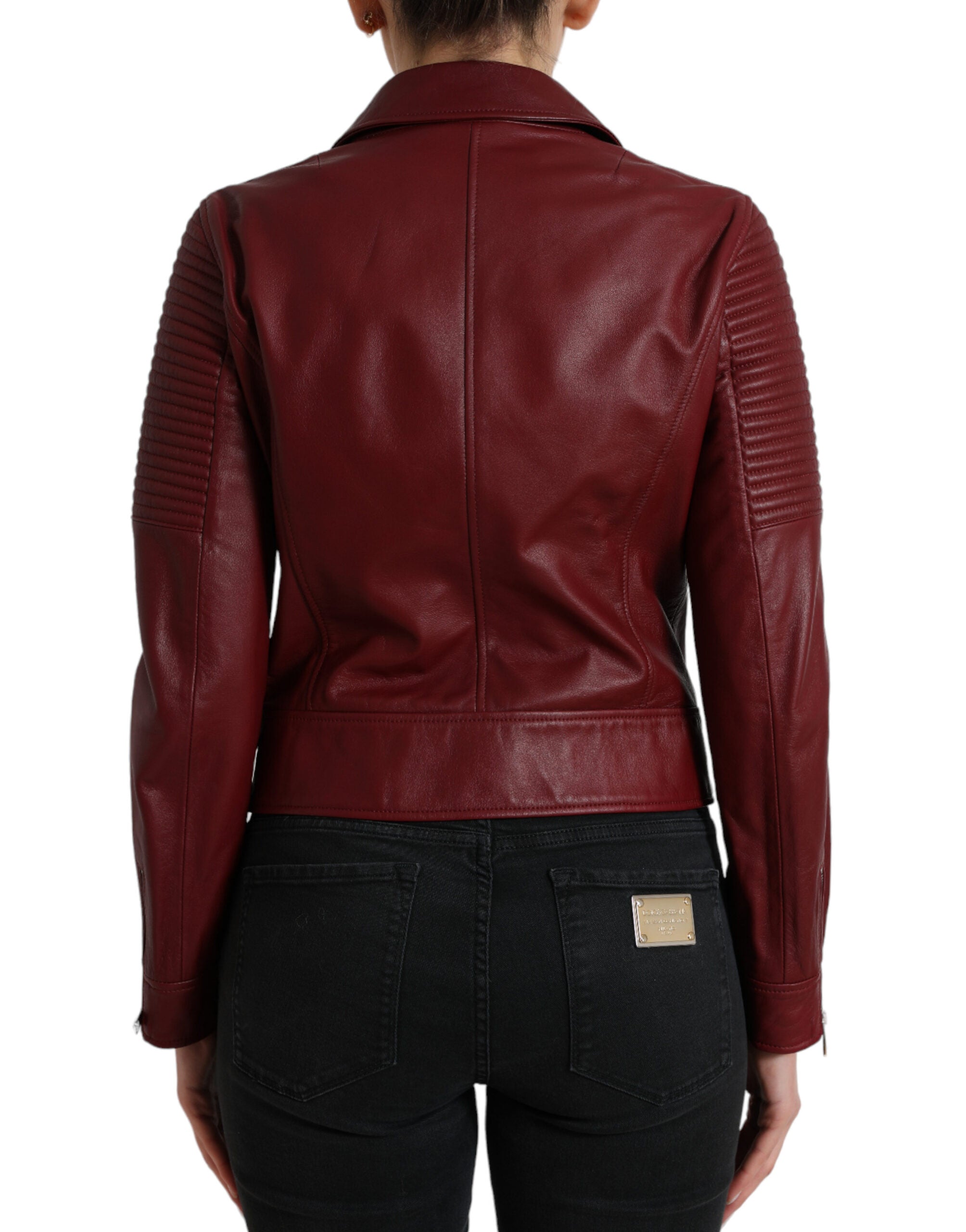 Δερμάτινο μπουφάν Dolce & Gabbana Bordeaux Biker