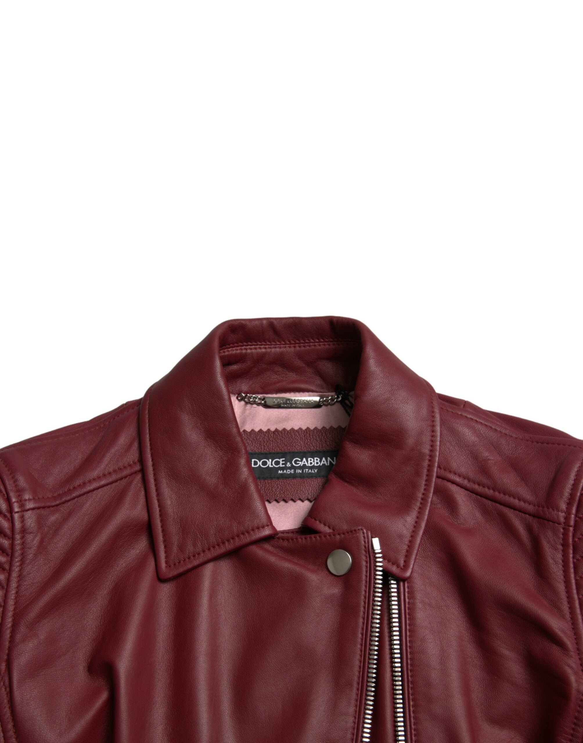 Δερμάτινο μπουφάν Dolce & Gabbana Bordeaux Biker