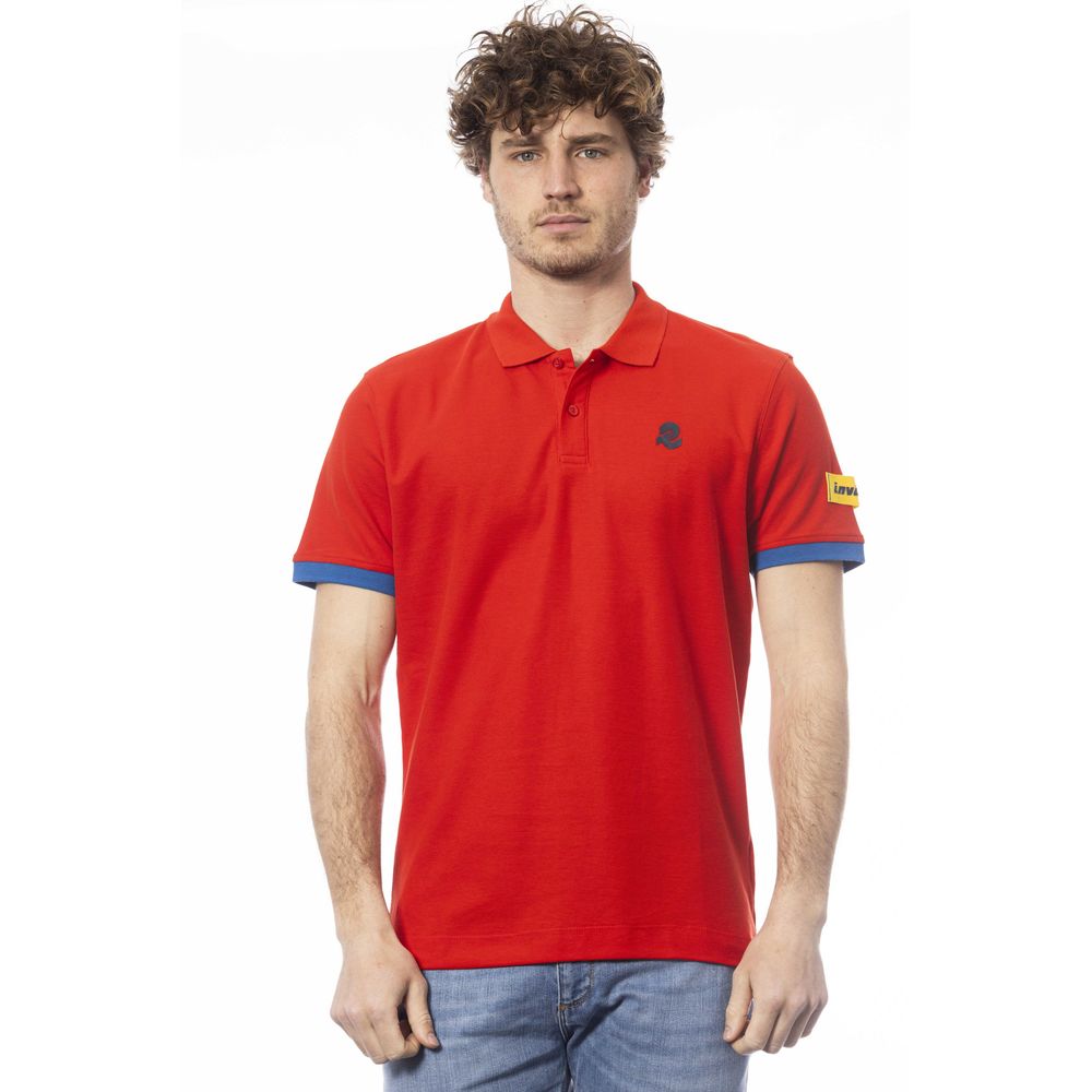 Invicta Chic Red Cotton Polo με λογότυπο στήθους