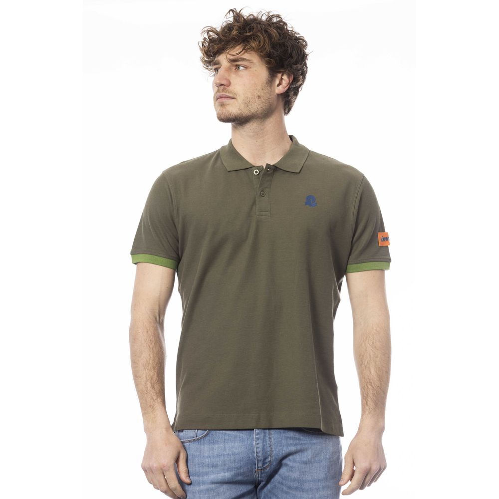 Invicta Elegant Green Cotton Polo με λεπτομέρεια εμβλήματος