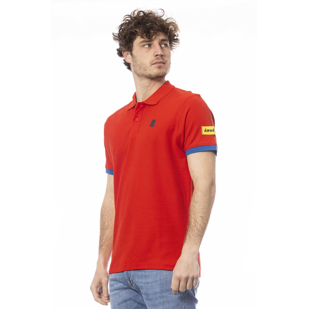 Invicta Chic Red Cotton Polo με λογότυπο στήθους