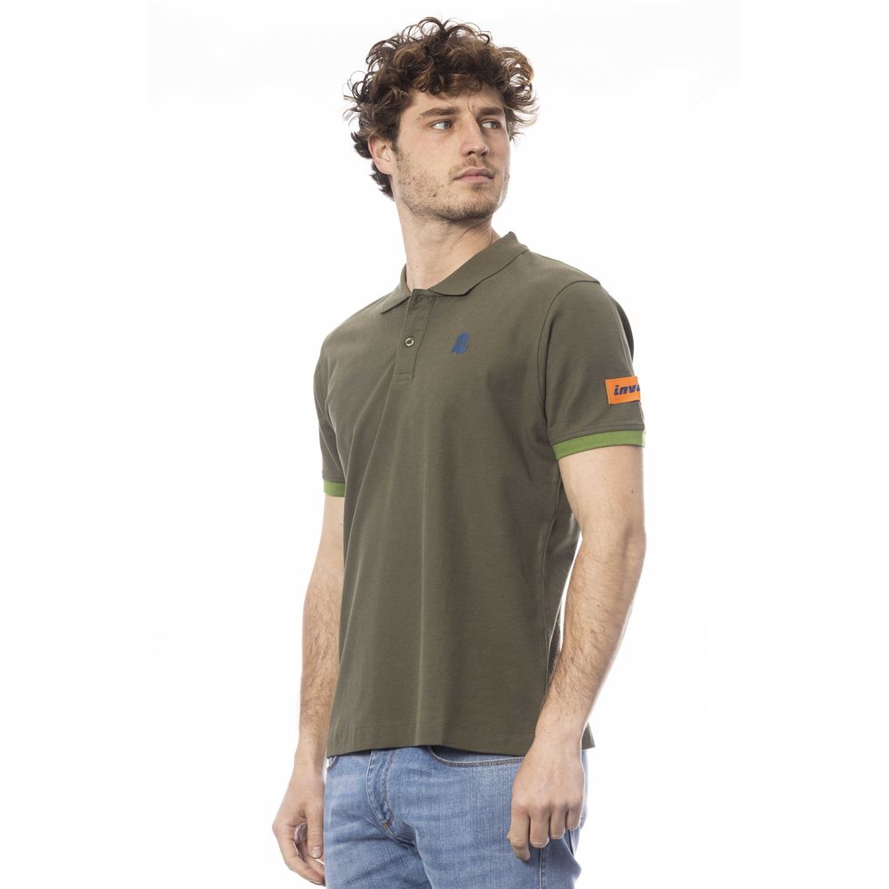 Invicta Elegant Green Cotton Polo με λεπτομέρεια εμβλήματος