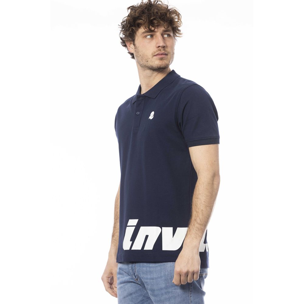 Invicta Elegant Blue Cotton Polo με λογότυπο στήθους