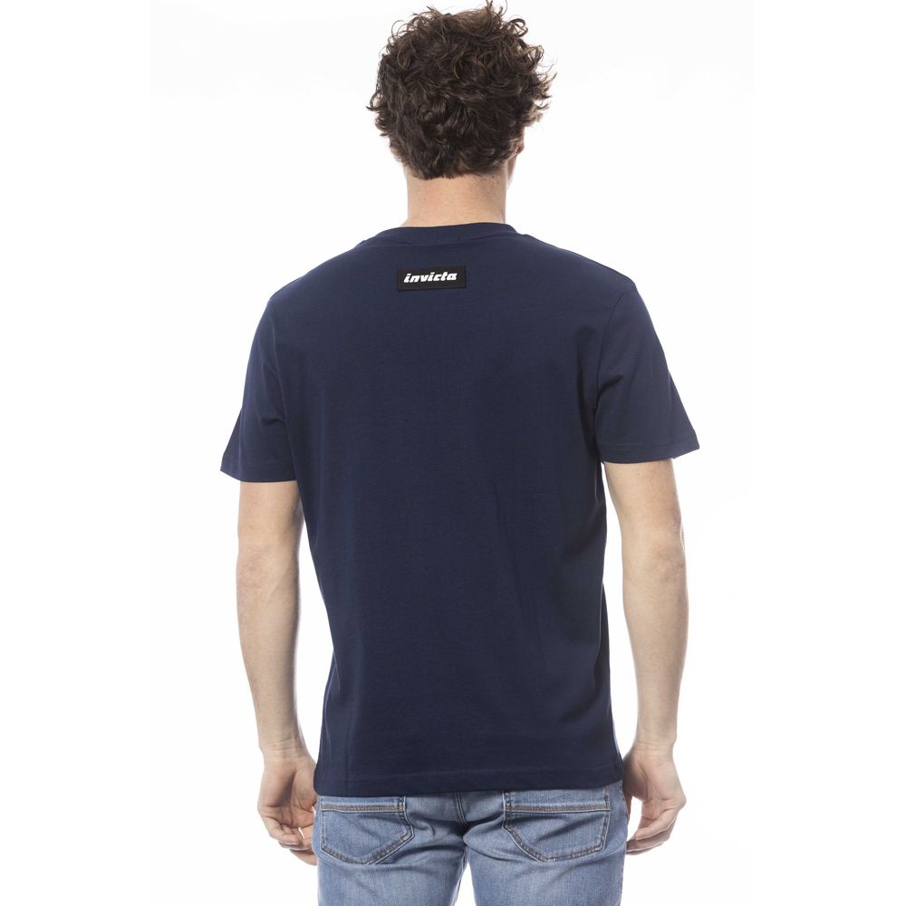 Μπλουζάκι Invicta Elevated Blue Cotton Crew Neck