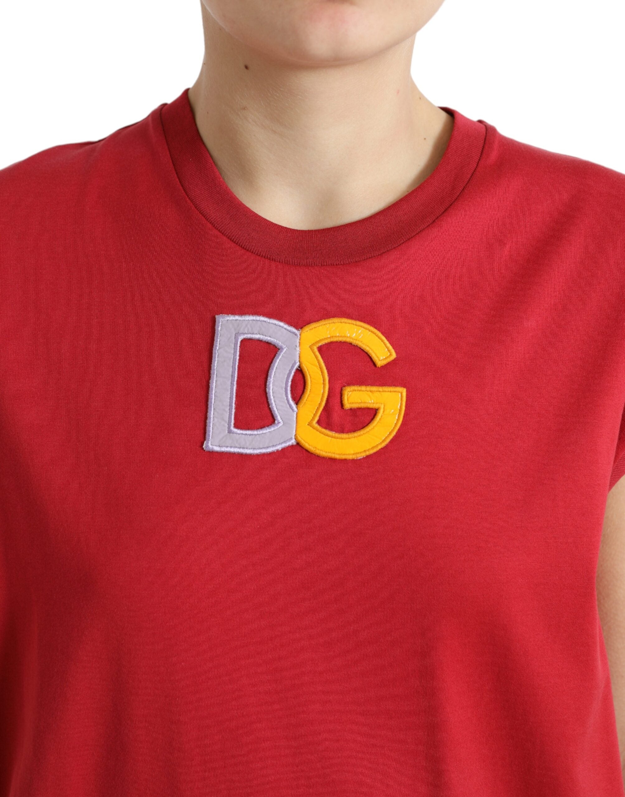 Dolce &amp; Gabbana Elegant Red Cotton Crew Neck Tank Top