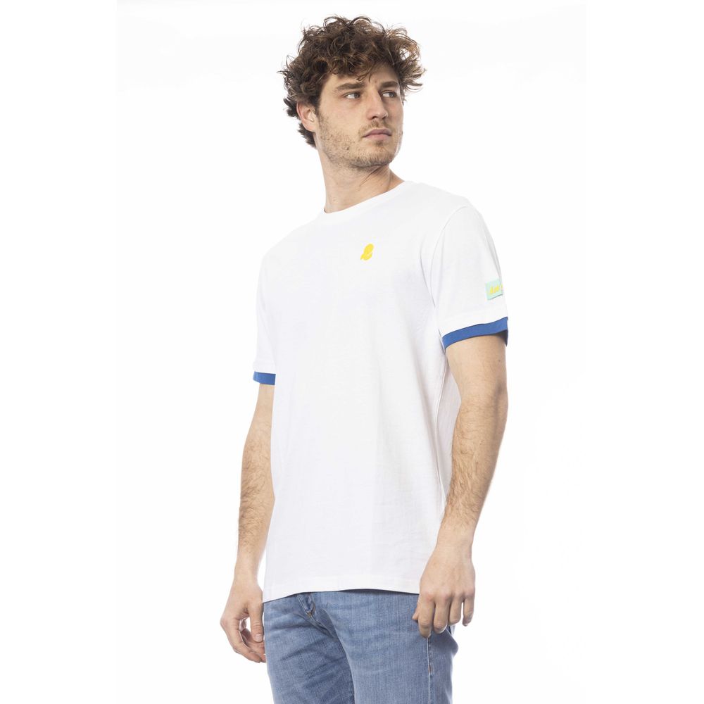 Invicta Elegant White Cotton Crew Neck Tee