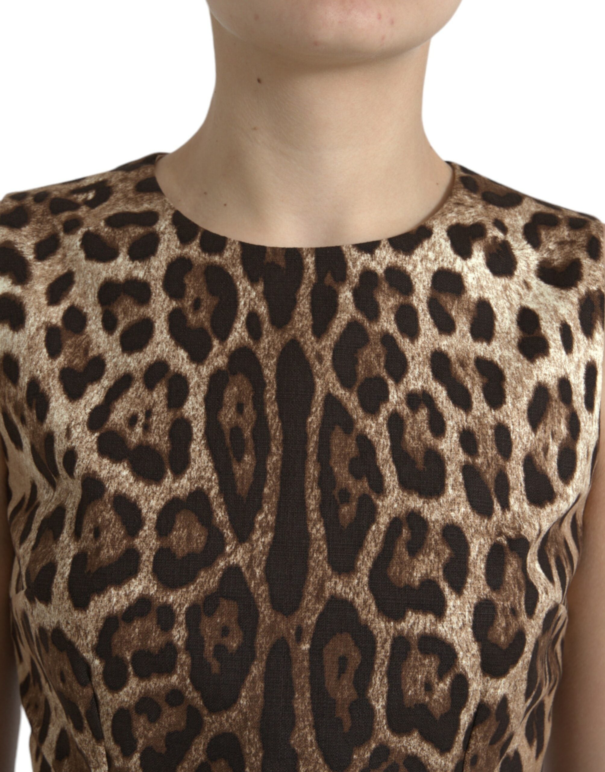 Dolce &amp; Gabbana Sleek Leopard Print Top Tank Silk-Blend