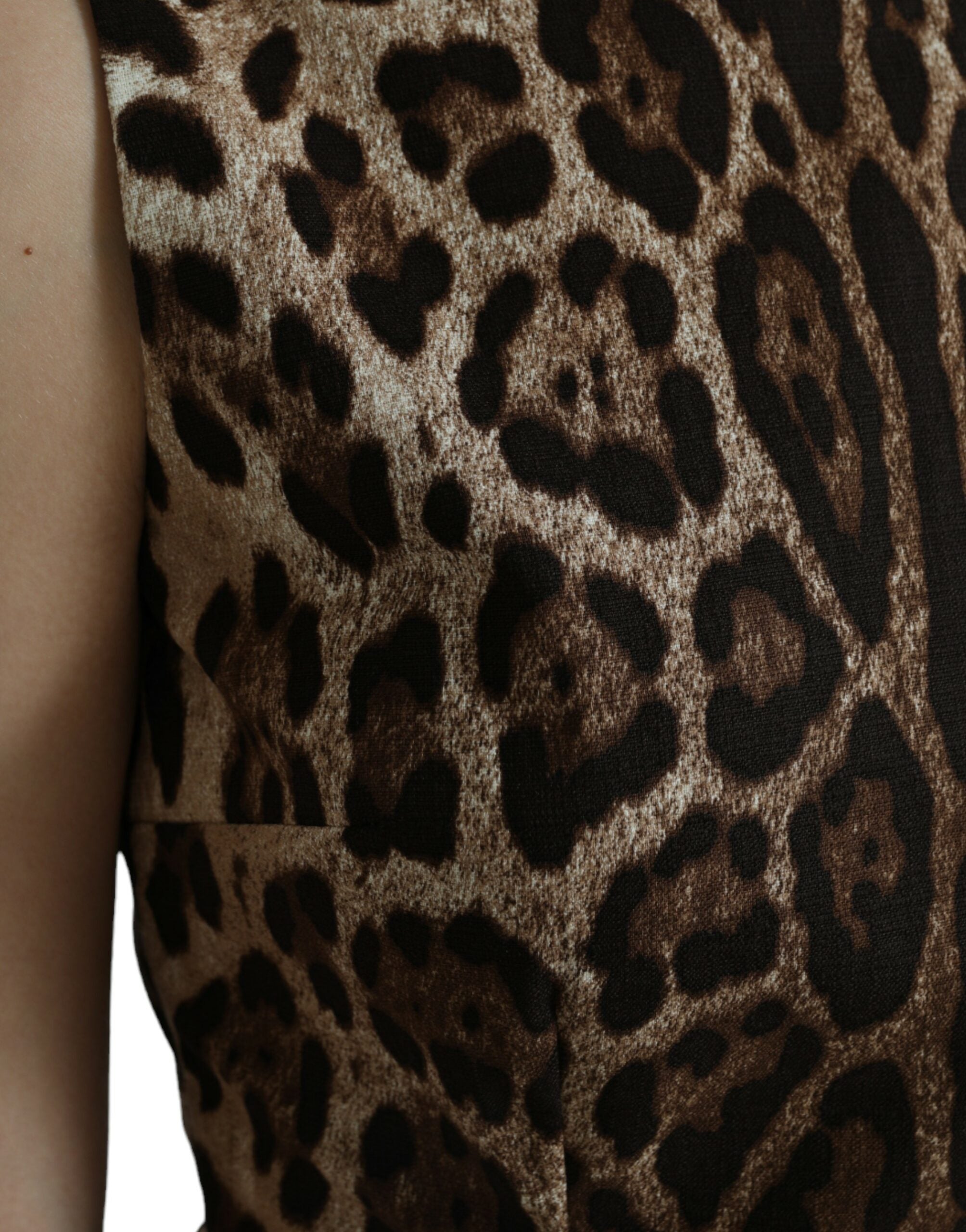 Dolce &amp; Gabbana Sleek Leopard Print Top Tank Silk-Blend