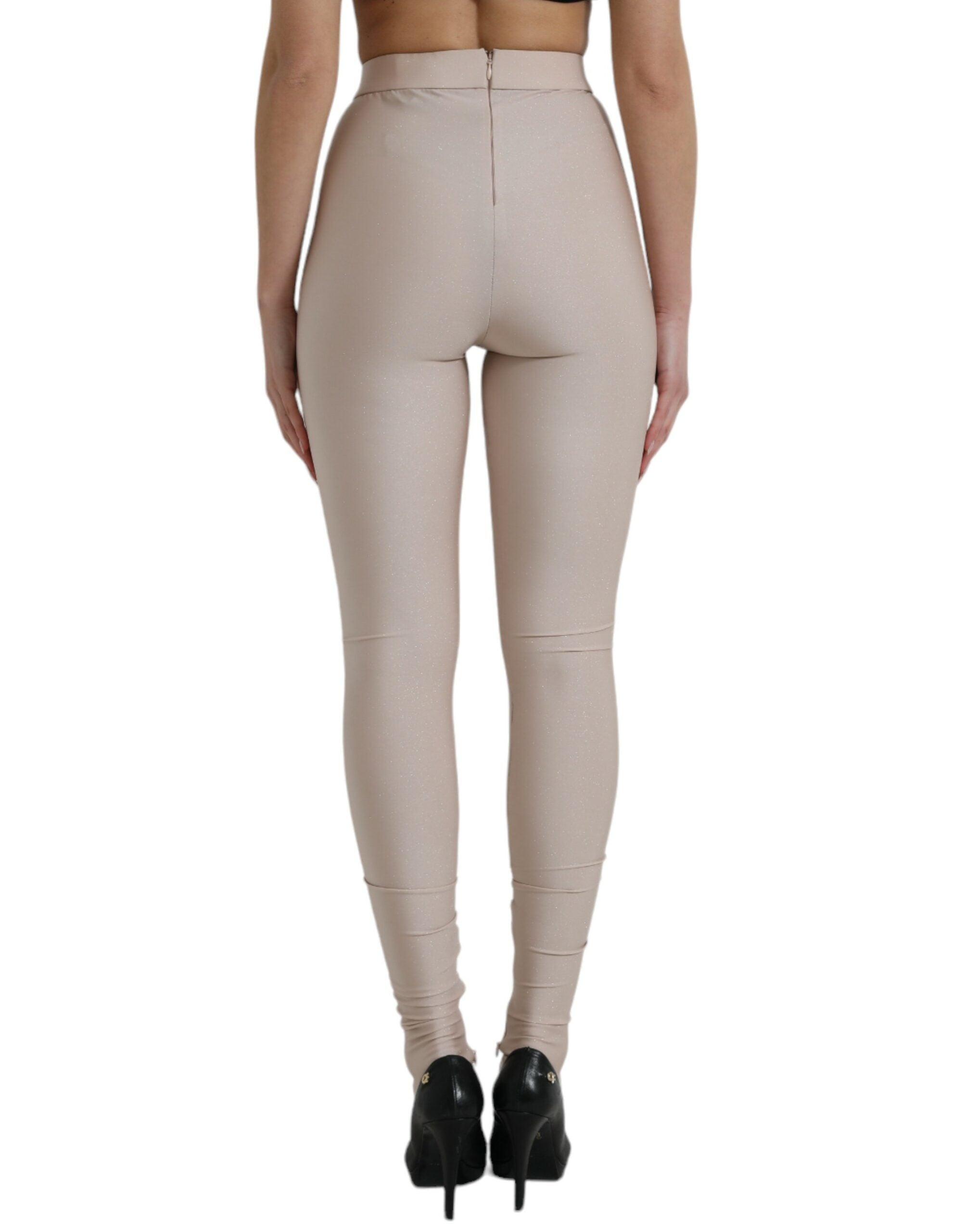 Dolce & Gabbana Chic Beige High Waist Leggings