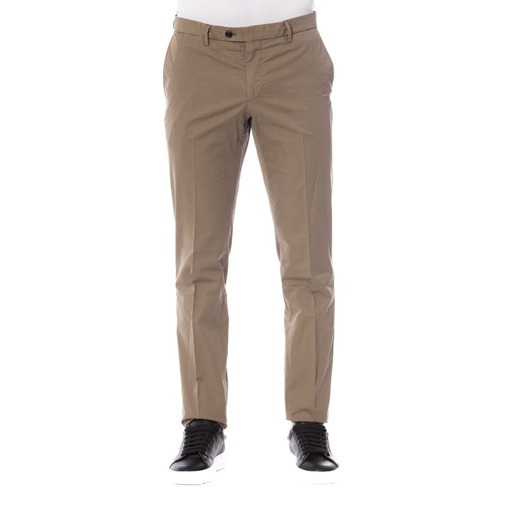 Trussardi Brown Cotton Men Trouser