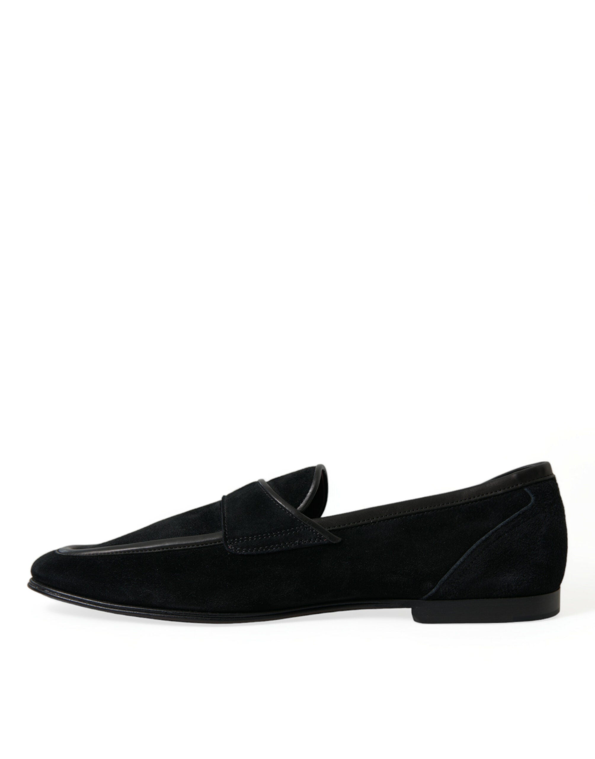 Dolce & Gabbana Elegant Velvet Black Loafers for Men