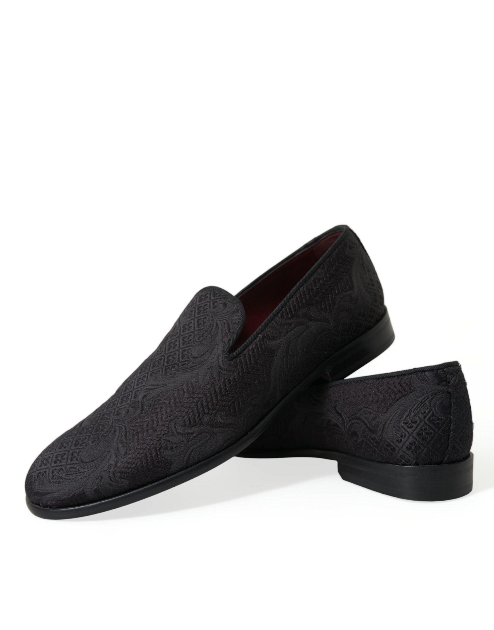 Dolce & Gabbana Κομψά Μαύρα Brocade Loafers Ντυσίματος