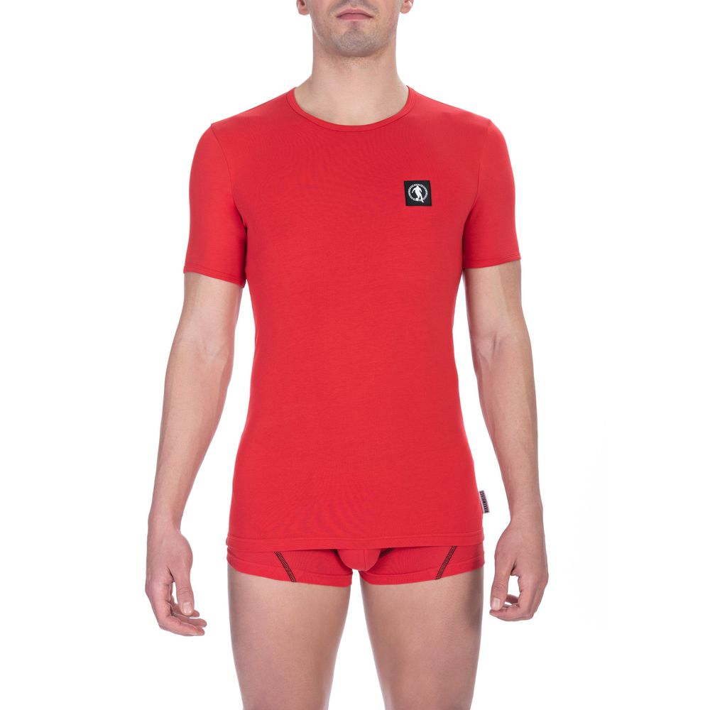 Bikkembergs Vibrant Red Cotton Crew Neck Twin Pack