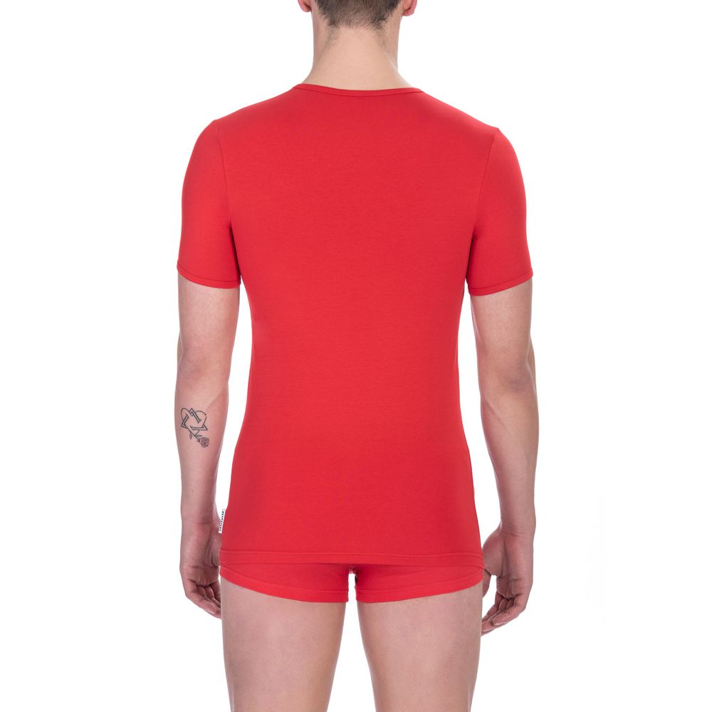 Bikkembergs Vibrant Red Cotton Crew Neck Twin Pack