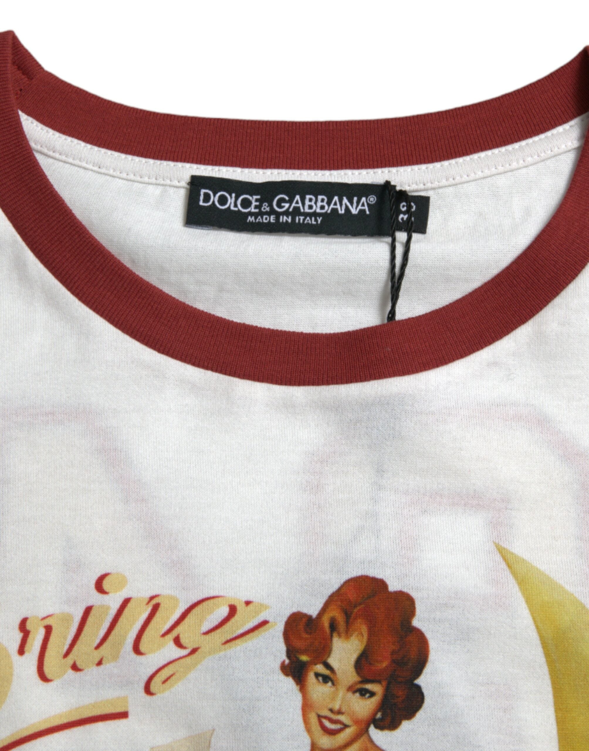 Dolce &amp; Gabbana Elegant White Cotton Crew Neck Tee