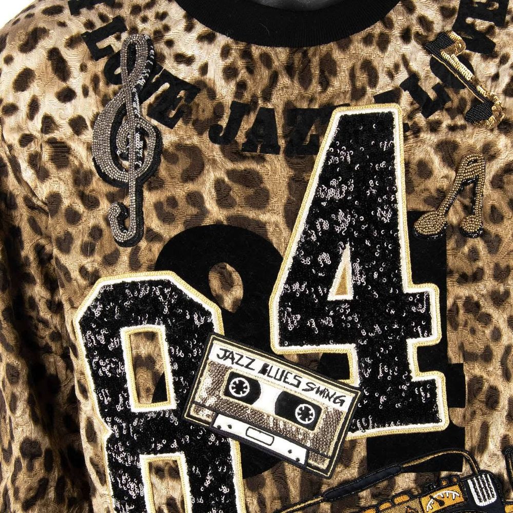 Dolce & Gabbana Embellished Leopard Print Sweatshirt