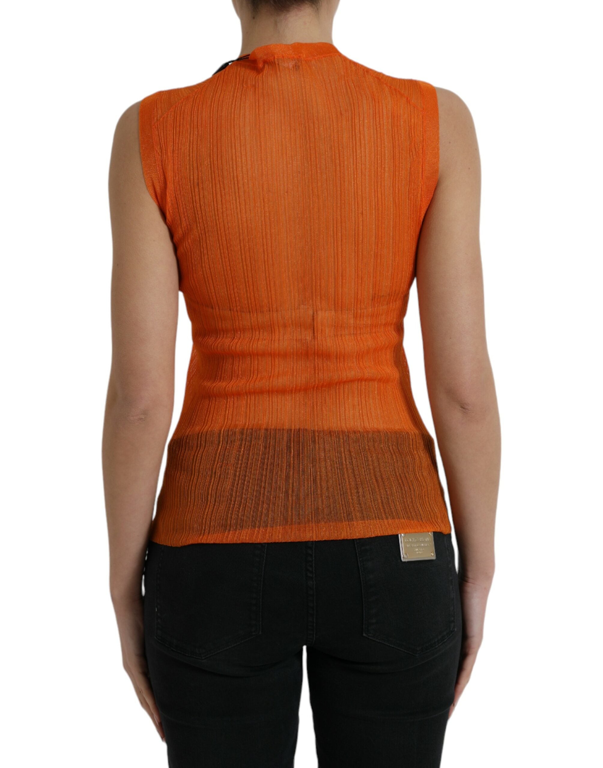 Μπλουζάκι Dolce &amp; Gabbana Chic Orange Crew Neck Tank Top