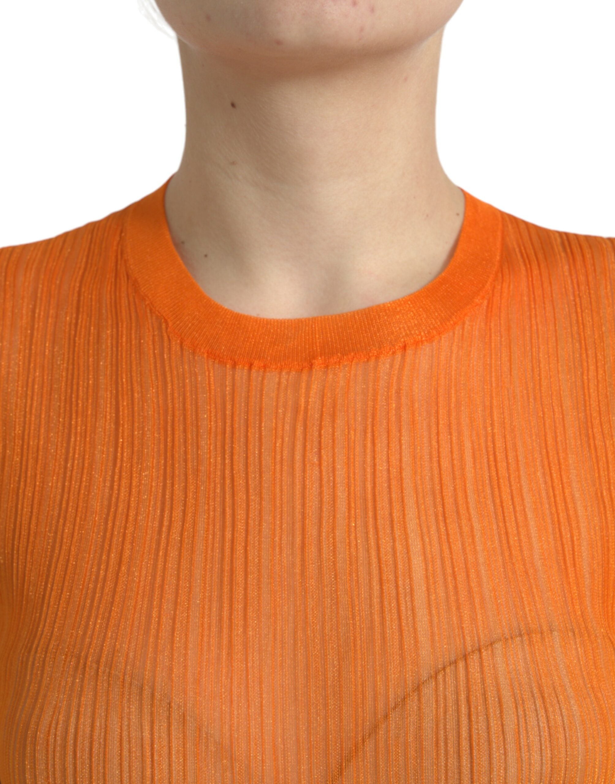 Μπλουζάκι Dolce &amp; Gabbana Chic Orange Crew Neck Tank Top