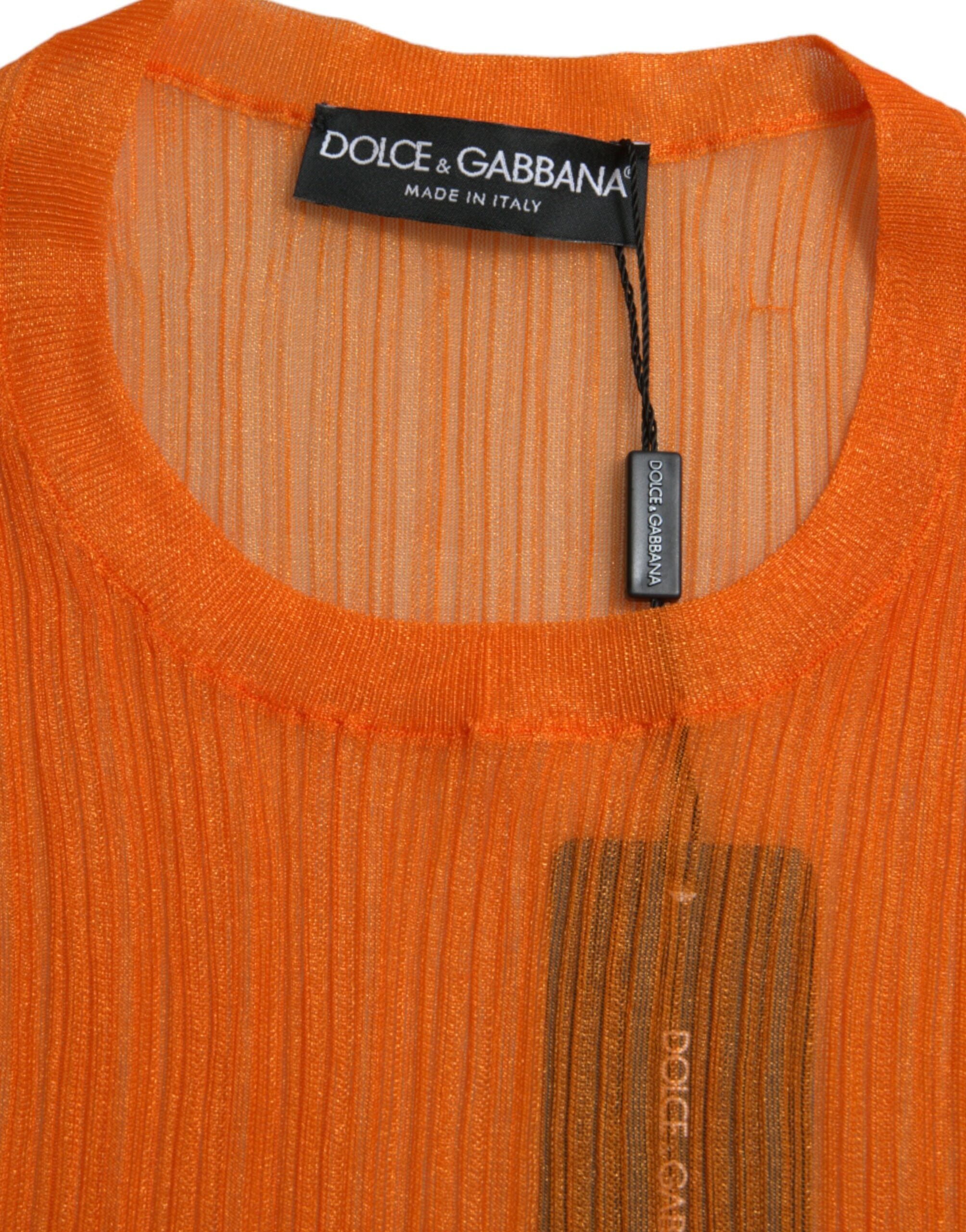 Μπλουζάκι Dolce &amp; Gabbana Chic Orange Crew Neck Tank Top