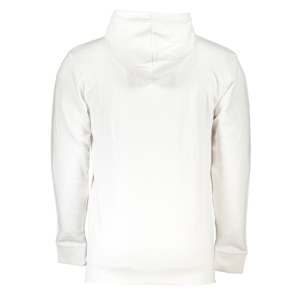 Cavalli Class Chic White Hooded Sweatshirt with Exclusive Print