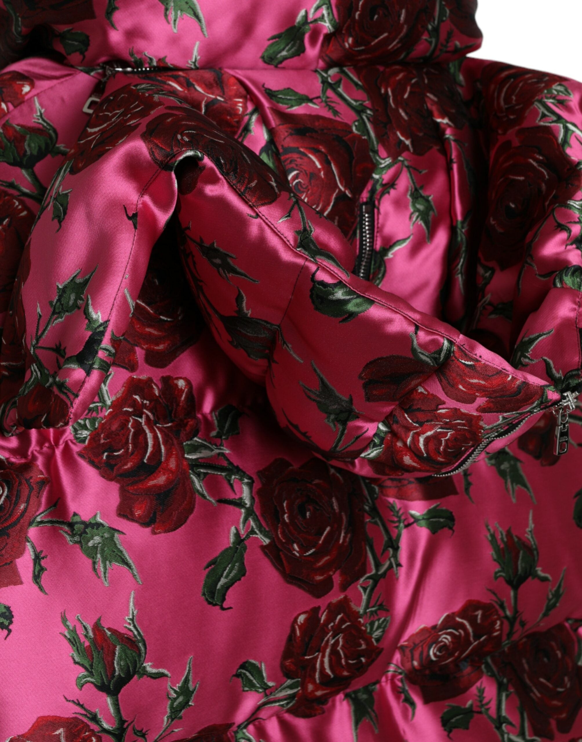 Dolce &amp; Gabbana Elegant Rose Print Καπιτονέ μπουφάν