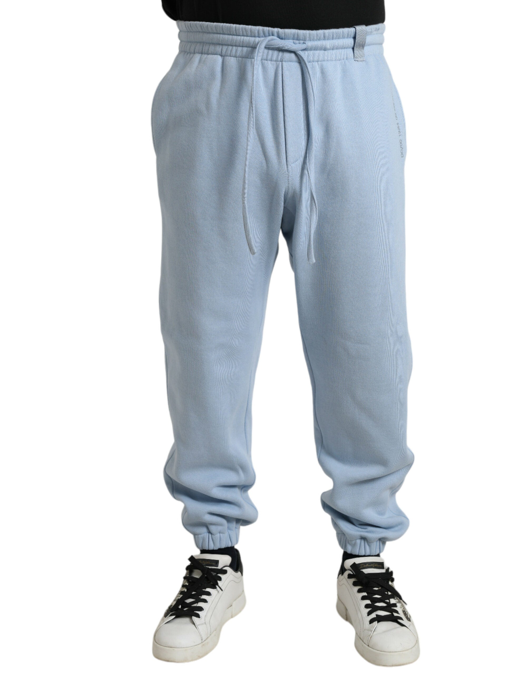 Dolce &amp; Gabbana Elegant Light Blue Cotton Blend Joggers