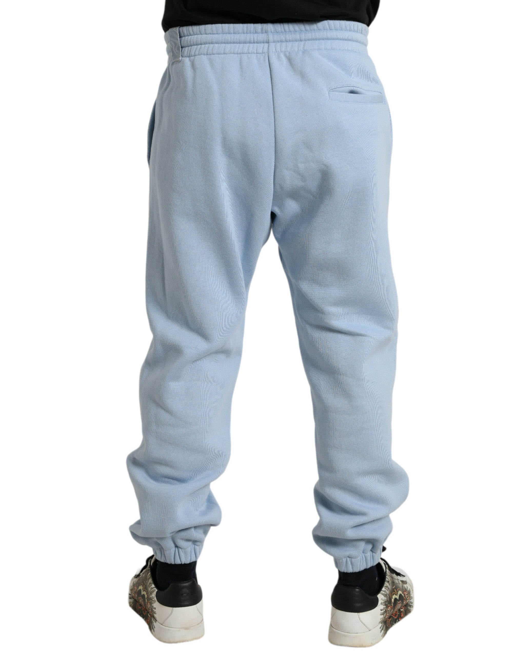 Dolce &amp; Gabbana Elegant Light Blue Cotton Blend Joggers